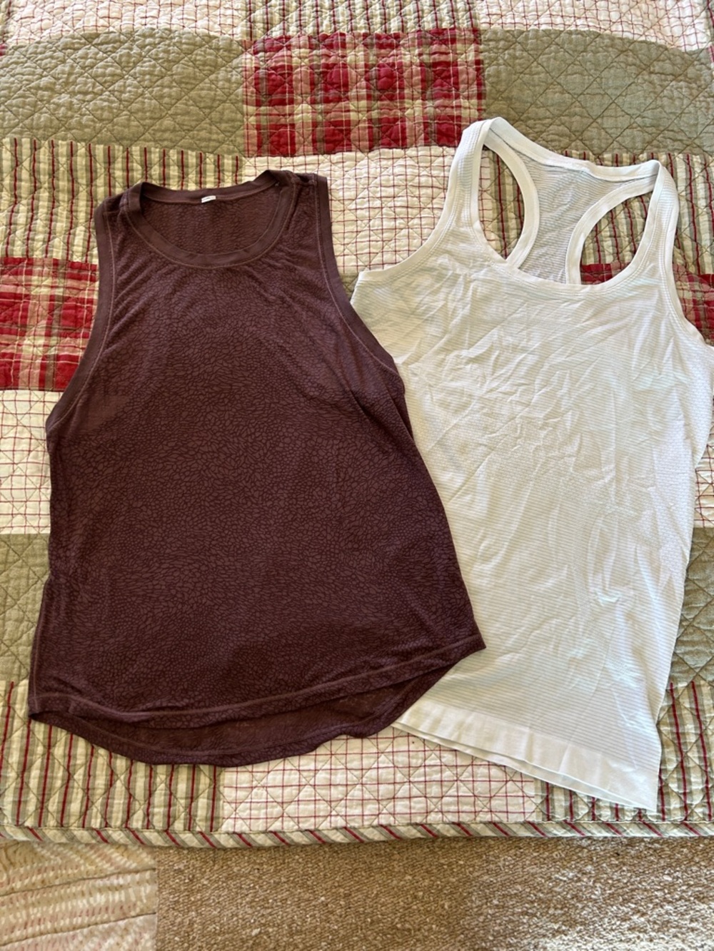 lululemon athletica Deep Purple/Mauve and White Tank Top Razor Back